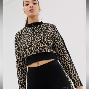 Puma cropped cheetah sweatshirt